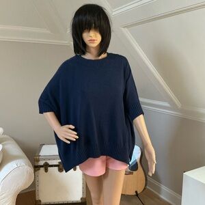 Ann Taylor Navy Poncho Sweater. Size XS / S. EUC